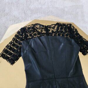 Little black.dress! Leather and Lace cocktail.dress